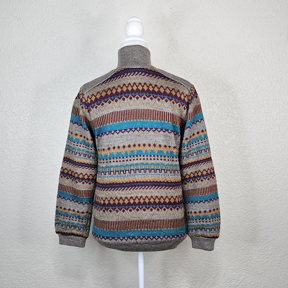 Retford Place Women's wool Button up Cardigan Sweater Turtleneck scandinavian - Picture 7 of 10